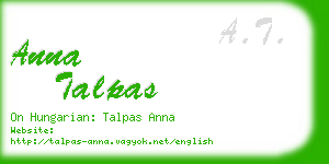 anna talpas business card